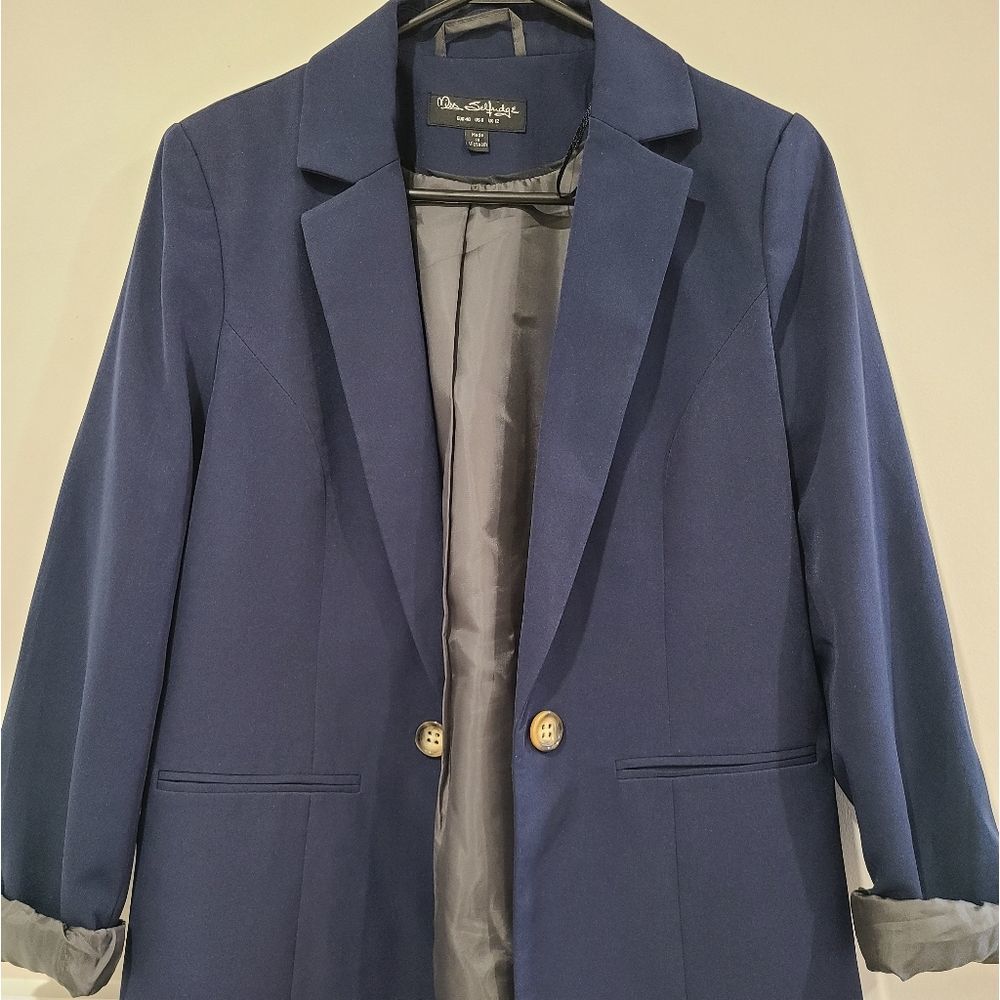 Miss Selfridge Oversized Women Blazer - Navy Blue